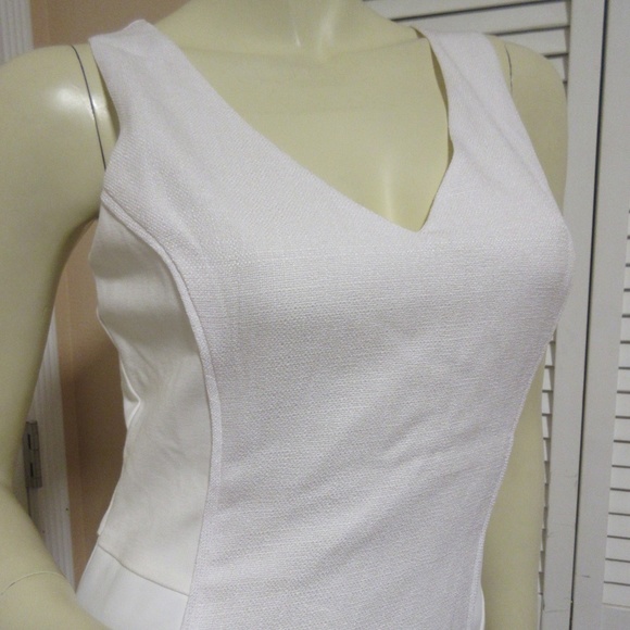 NWT Y2K 2000s XOXO White Sleeveless V-Neck Bodycon Sheath Dress Minimalist Chic - Picture 5 of 8
